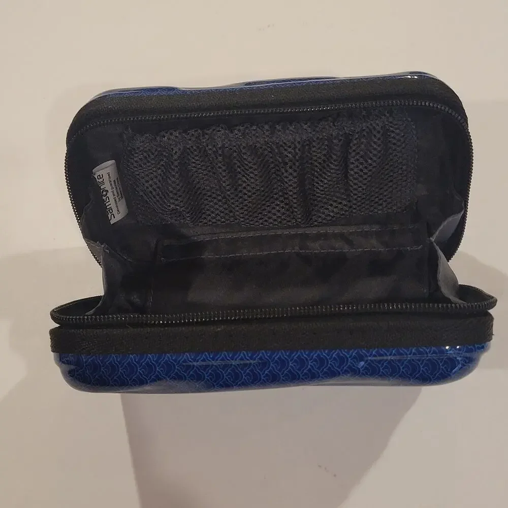 Samsonite ANA First Class Blue Black Zip Travel Case Amenity Toiletry Bag Pouch